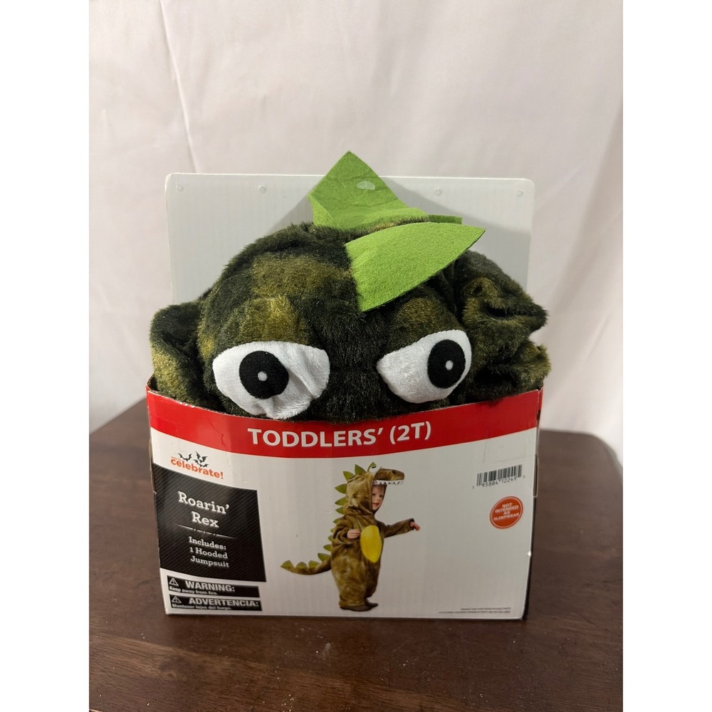 Way to Celebrate Roarin Rex Jumpsuit Toddlers 2T Green New Dinosaur Costume